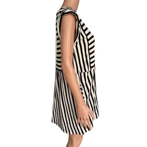 By together BLACK STRIPED Dress WITH POCKETS cotton blend size M - Picture 3 of 8